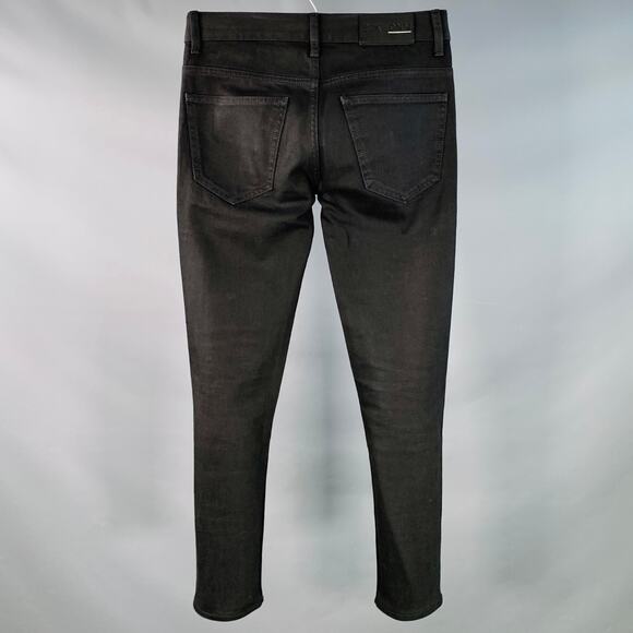 BLK DNM Size 28 Black Cotton Blend Twill Slim Tapered Jeans - Picture 2 of 5